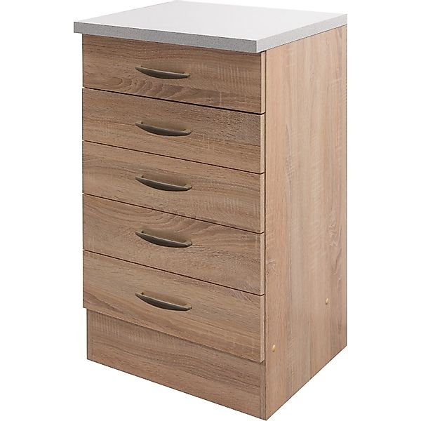 Flex-Well Classic Küchen-Schubkasten-Unterschrank 50 cm Oslo Sonoma Eiche günstig online kaufen