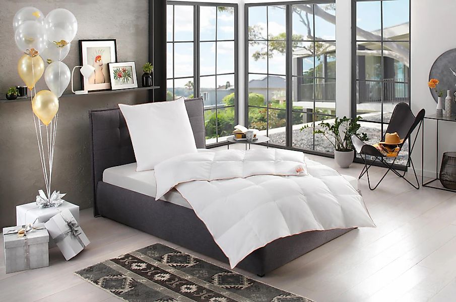 RIBECO Daunenbettdecke + Kopfkissen "Ella" zum Top-Preis günstig online kaufen