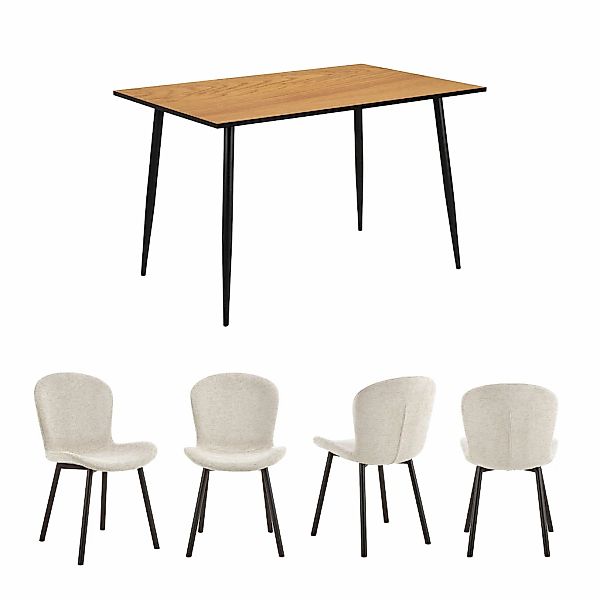 ACTONA GROUP Esszimmer-Set "Esspruppe, Speisetisch mit Wohnzimmerstühlen", günstig online kaufen