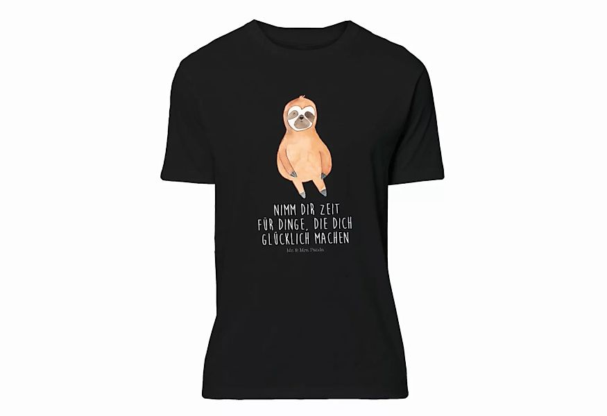 Mr. & Mrs. Panda T-Shirt Faultier Zufrieden - Schwarz - Geschenk, Party, Da günstig online kaufen