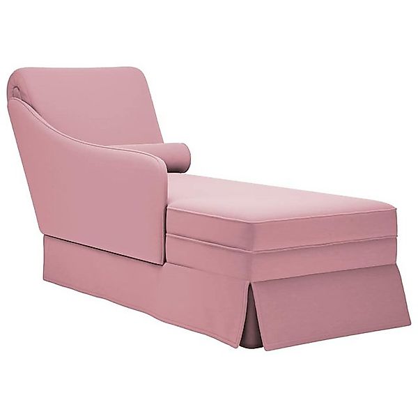 vidaXL Chaiselongue Chaiselongue mit Nackenrolle und Rechter Armlehne Rosa günstig online kaufen