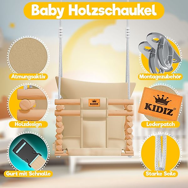 KIDIZ Babyschaukel, Kinderschaukel Schaukelsitz mit Polsterung günstig online kaufen