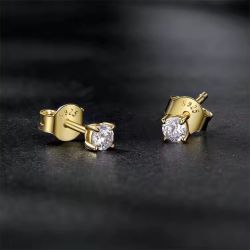 Runde Perlé Paar Ohrstecker Moissanite Ohrstecker günstig online kaufen