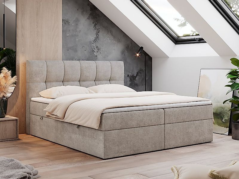 MKS MÖBEL Boxspringbett Rico (Set, Packung, T30-Schaum, Polsterbett, 7 Härt günstig online kaufen
