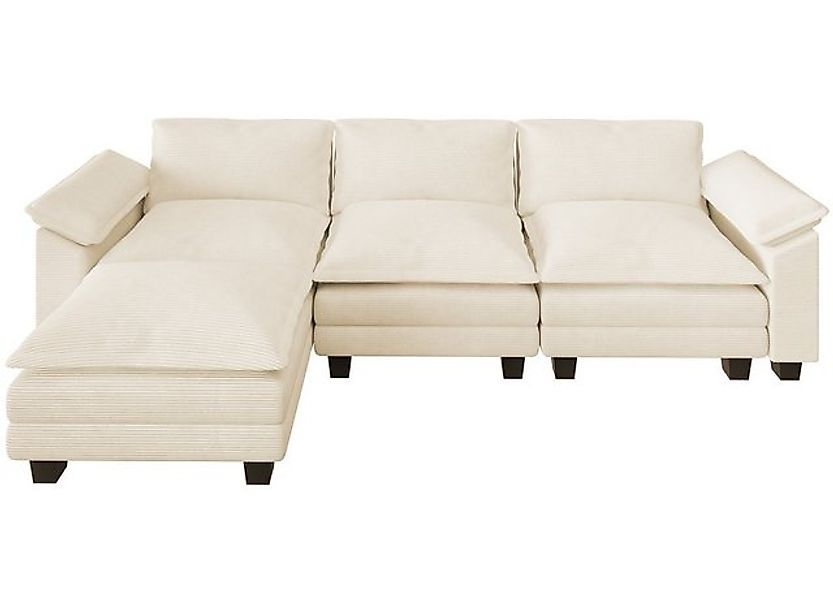 GUNJI Sofa Wohnzimmer L-förmiges Ecksofa Lampe Samt Herz Stoff, Abnehmbare günstig online kaufen