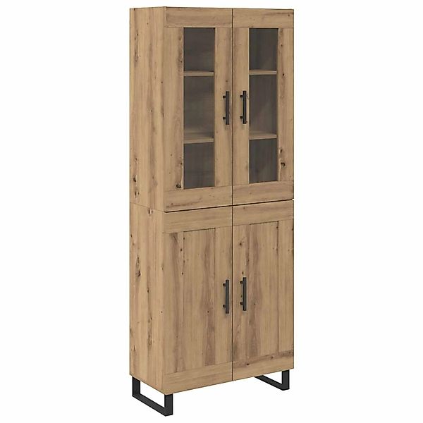 vidaXL Highboard 2-Tlg Artisan-Eiche Engineered Wood und Glas 3415870 günstig online kaufen