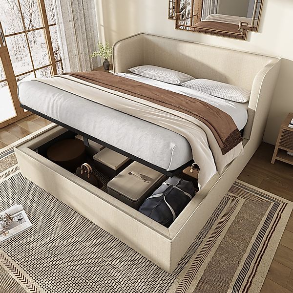 BlingBin Stauraumbett Doppelbett (1-tlg., Hydraulisch Polsterbett günstig online kaufen
