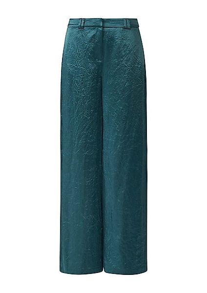 comma Chinos Hose Wide-Leg-Hose aus Crinkle-Satin günstig online kaufen