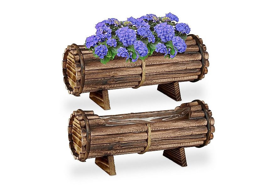 relaxdays Blumenkasten Holz 2er Set günstig online kaufen