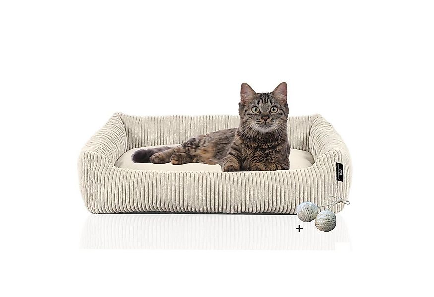 Rohrschneider Tierbett Katzenbett mit Kissen aus Cordstoff Katzensofa, inkl günstig online kaufen