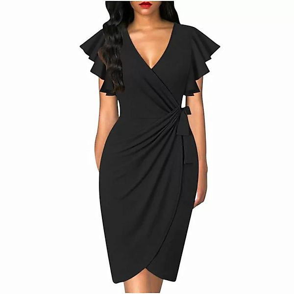 FIDDY Dirndl Kleid mit schmaler Taille und V-Ausschnitt günstig online kaufen