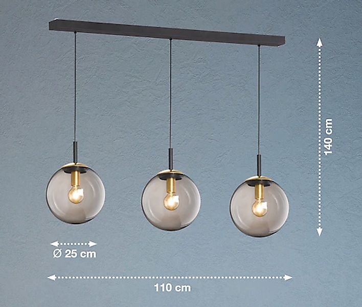 FISCHER & HONSEL Pendelleuchte »Dini«, 3 flammig, Leuchtmittel E27   ohne L günstig online kaufen
