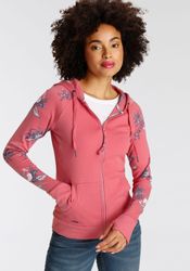 KangaROOS Kapuzensweatjacke mit blumigem Druck im Hawaii-Look günstig online kaufen