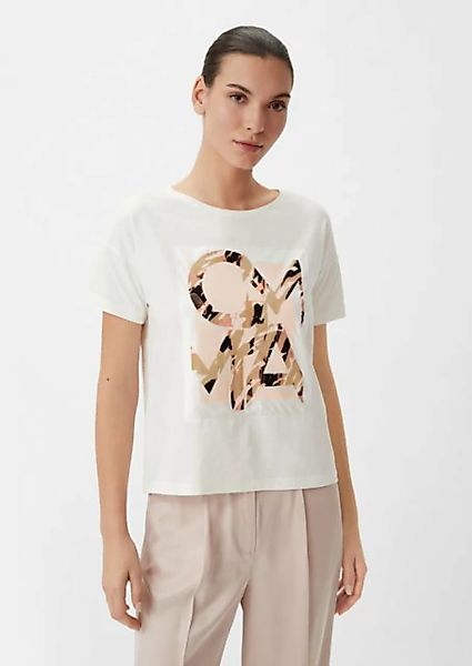 Comma Kurzarmshirt T-Shirt aus Modalmix günstig online kaufen
