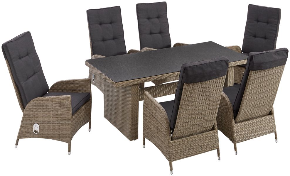 KONIFERA Garten-Essgruppe Brisbane, (Set, 13-tlg., 6 günstig online kaufen