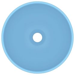 vidaXL Waschbecken Luxus-Waschbecken Rund Matt Hellblau günstig online kaufen