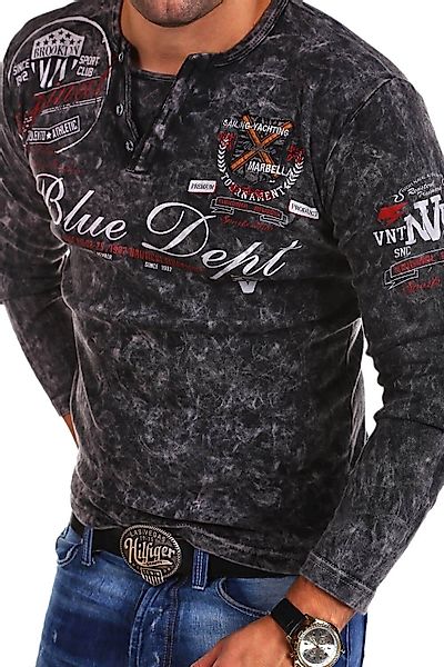 behype Langarmshirt "VT-Blue", mit ausgefallenem Print günstig online kaufen