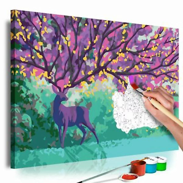 artgeist Malen nach Zahlen Purple Deer mehrfarbig Gr. 60 x 40 günstig online kaufen