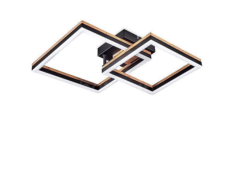 hofstein Deckenleuchte Deckenlampe aus Metall/MDF/Kunststoff in Schwarz/Hol günstig online kaufen