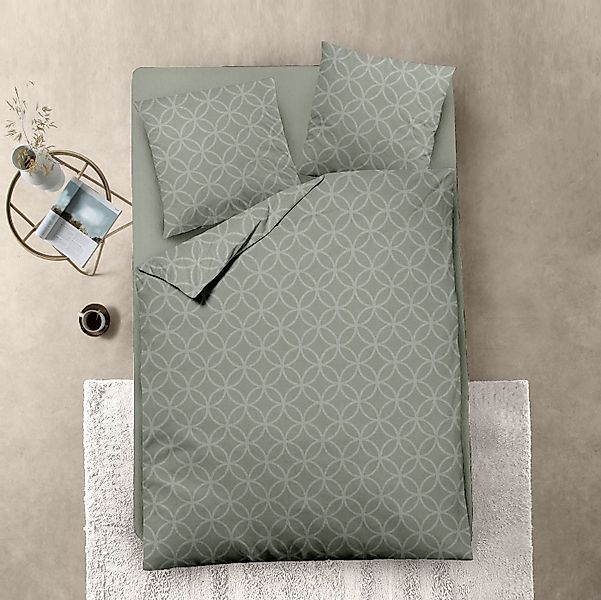 Dormisette Bettwäsche Dormisette Jacuqard Flanell Bettwäsche 135x200 Kreise günstig online kaufen