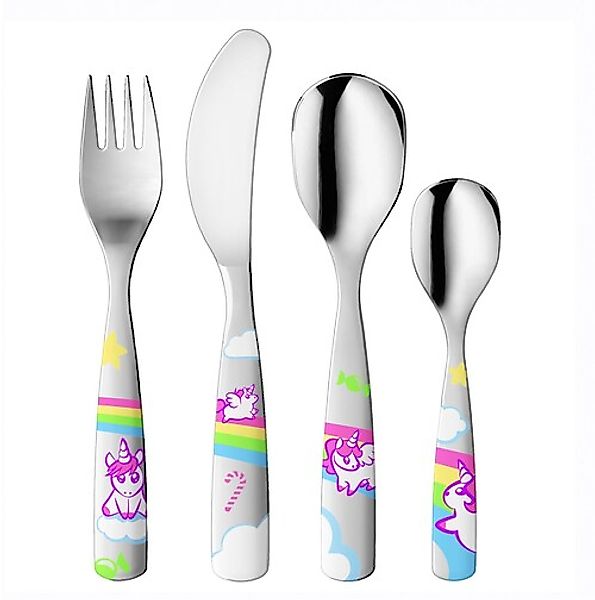 gnali & zani Kinderbesteck »Kleine Einhörner«, (Set, 4 tlg.), Made in Italy günstig online kaufen