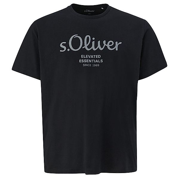 s.Oliver Rundhalsshirt s.Oliver Übergrößen T-Shirt schwarz günstig online kaufen