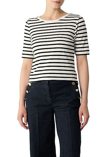 Comma T-Shirt mit Streifen Muster günstig online kaufen