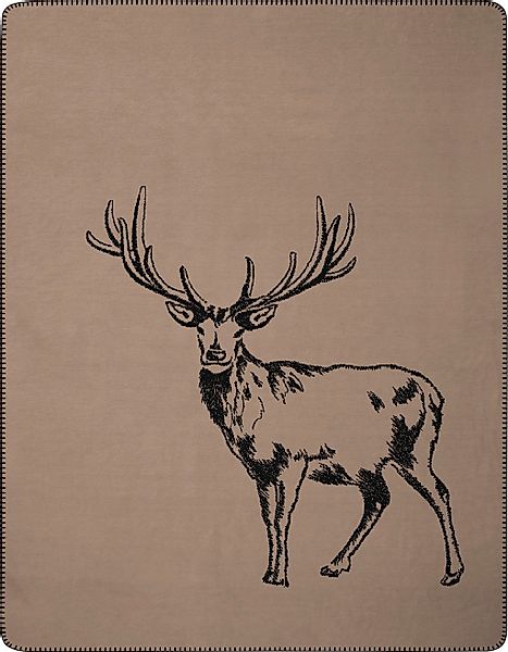 Wohndecke Deer, Biederlack, mit Zierstich günstig online kaufen