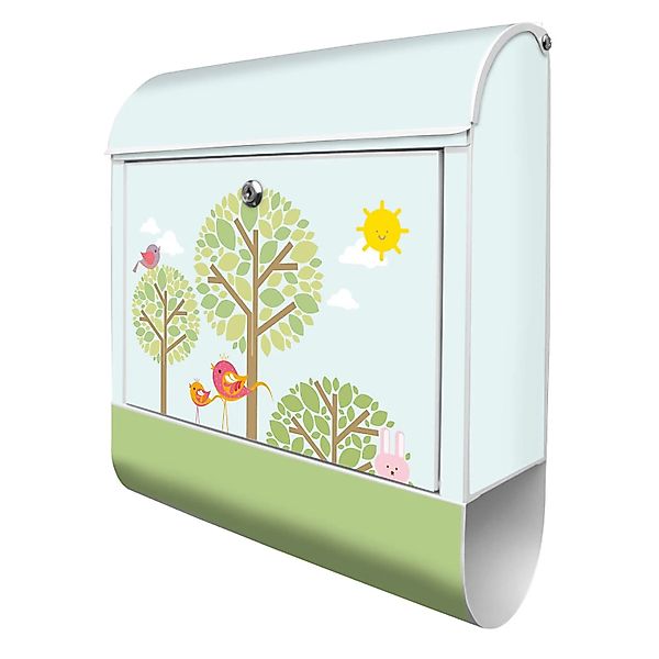 Banjado Design Briefkasten Weiß Pulverbeschichtet 39x47x14cm 2 Schlüssel Mi günstig online kaufen