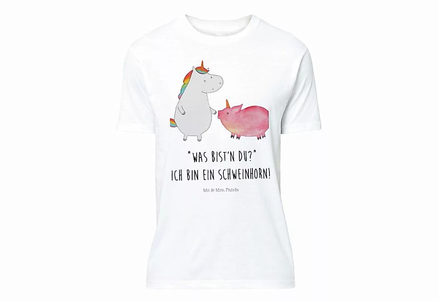 Mr. & Mrs. Panda T-Shirt Einhorn + Schweinhorn - Weiß - Geschenk, Unicorn, günstig online kaufen