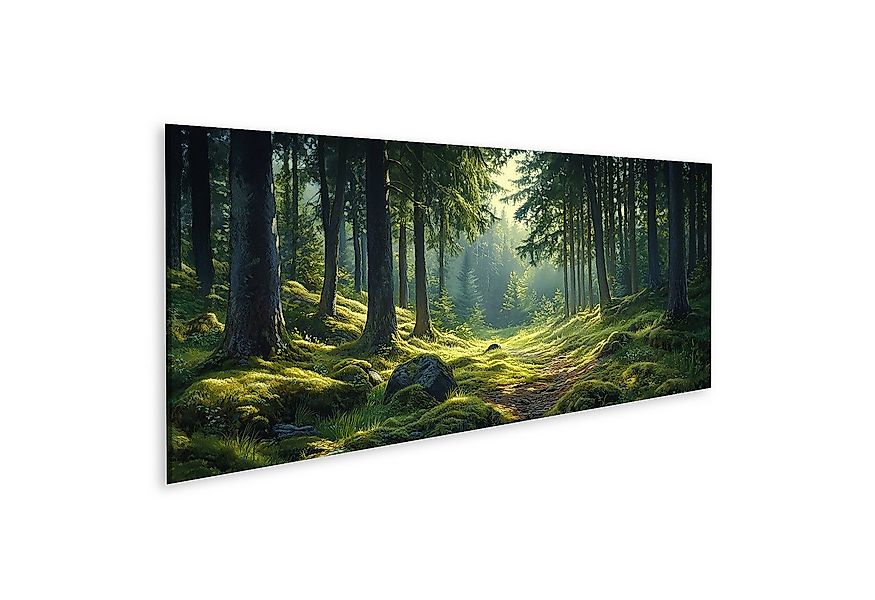 islandburner Leinwandbild Atemberaubender Wald mit Sonnenstrahlen - perfekt günstig online kaufen