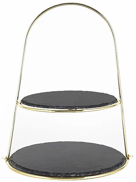 ECHTWERK Etagere »Schiefer Etagere«, mit 2 Ebenen Naturschiefer und Bügelgr günstig online kaufen