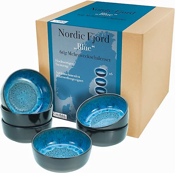 CreaTable Müslischale »Nordic Fjord«, 6 tlg., aus Steinzeug, Salatschale, S günstig online kaufen