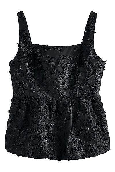 Next Blusentop Bauschiges Jacquard-Oberteil mit Schößchen (1-tlg) günstig online kaufen