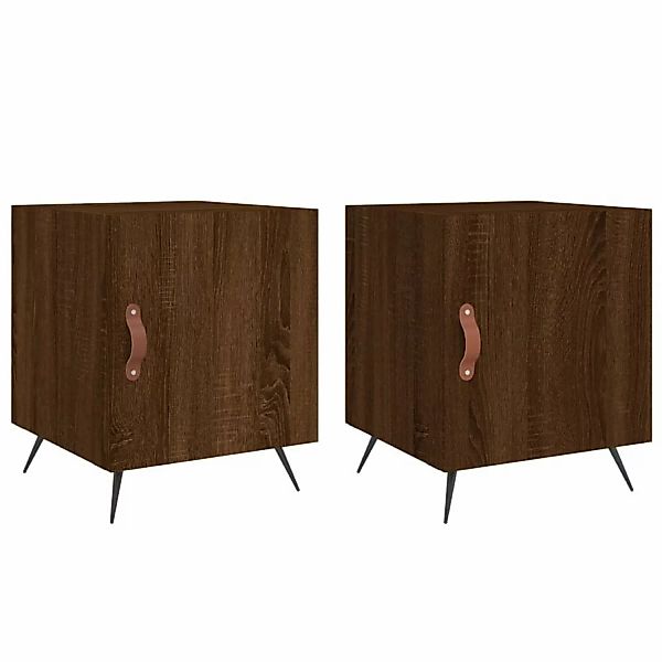 vidaXL Nachttische 2 Stk Braun Eichen-Optik 40x40x50 cm Holzwerkstoff Model günstig online kaufen