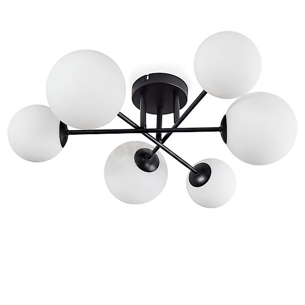 hofstein Deckenleuchte Deckenlampe aus Metall/Riffelglas in günstig online kaufen