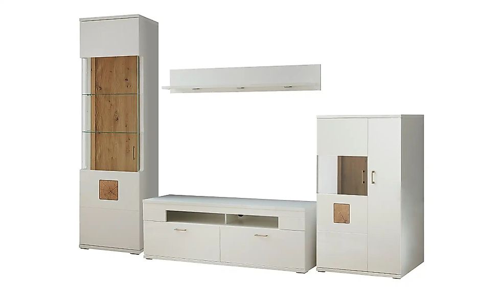 uno Wohnkombination  Topeka ¦ weiß ¦ Maße (cm): B: 310 H: 209 T: 51.0 Kommo günstig online kaufen