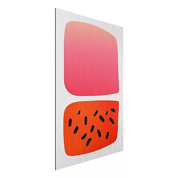 Alu-Dibond Bild Abstrakte Formen - Melone und Rosa günstig online kaufen