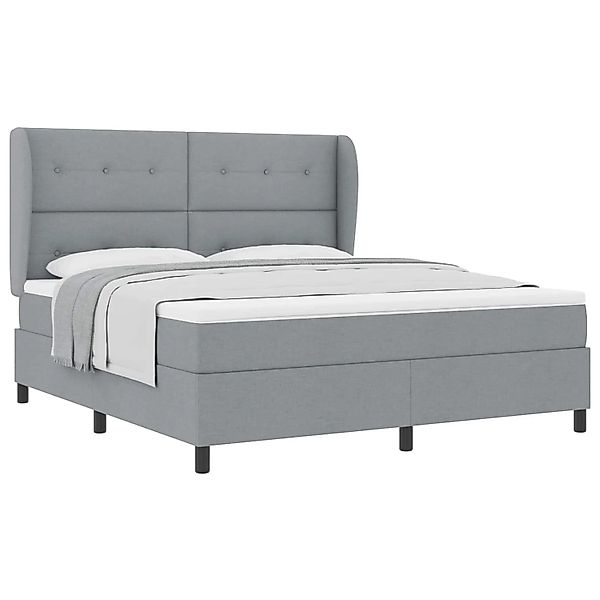 vidaXL Boxspringbett mit Matratze Hellgrau 180 x 200 cm Stoff 3340578 günstig online kaufen