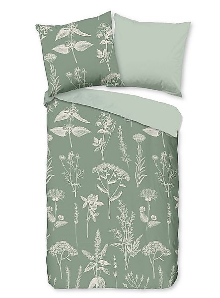 good morning Bettwäsche Good Morning Flanell Bettwäsche 155x220 Herbs Pflan günstig online kaufen