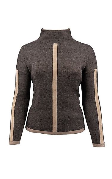 Passioni Strickpullover mit Stehkragen und kontrastierenden Streifendetails günstig online kaufen