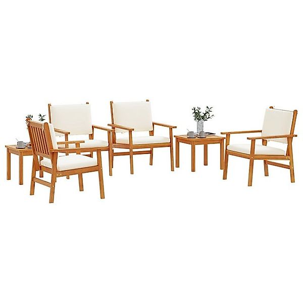 vidaXL Loungesofa Set aus 2 Naturbraun nholz, 100% Polyester Standard, 2 Te günstig online kaufen