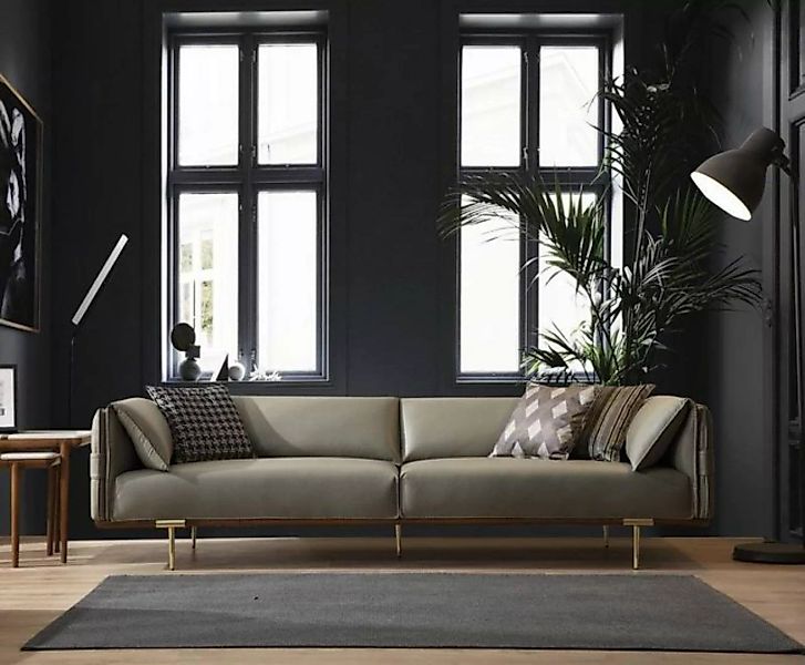 JVmoebel 3-Sitzer Grüner 3-Sitzer Wohnzimmer Ledersofas Designer Exklusive günstig online kaufen