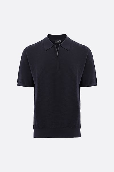 Strick Poloshirt mit Struktur und Reisßverschluss günstig online kaufen