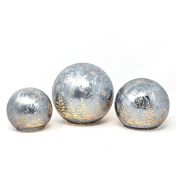 formano Kugelleuchte Winterwald, mit Timerfunktion, Grau, günstig online kaufen