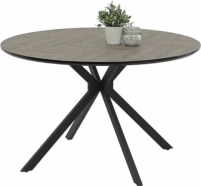 HELA Esstisch »PETRA« 1 Stk. tlg. rund, Schweizer Kante, MDF, Fischgrät Nac günstig online kaufen