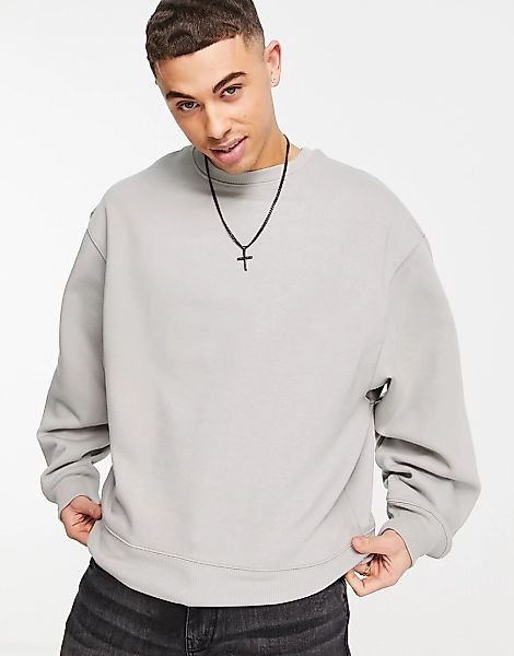 River Island – Oversize-Sweatshirt in Grau günstig online kaufen