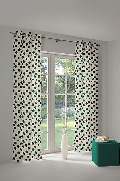 Adam Vorhang "Dots" Ösen 1 Stk. tlg. aus Leinen und Bio-Baumwolle günstig online kaufen