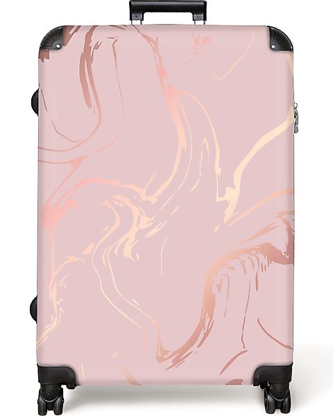 NoBoringSuitcases.com© Hartschalen-Trolley Marmor - Roségold - günstig online kaufen