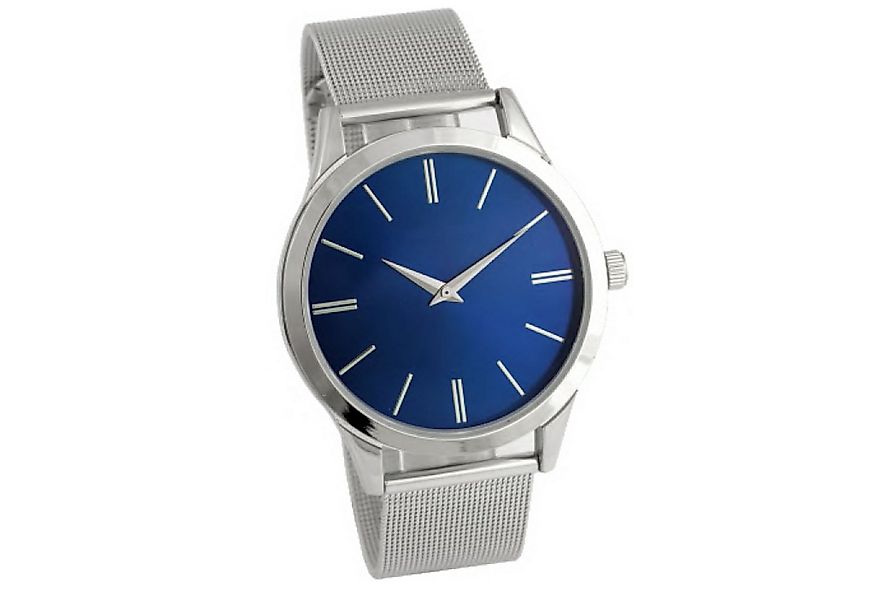 Miraval Quarzuhr Miraval Herrenarmbanduhr Mesh Blau, Edles Mesh-Edelstahlar günstig online kaufen